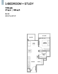 union-square-residences-floor-plan-1-bedroom-study-type-A2s